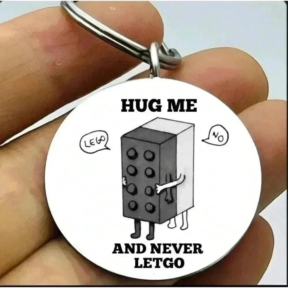 Funny Cute Block Lover Couple Sweet Love Quote Keychain